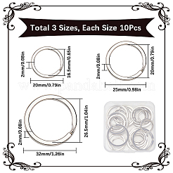 30 шт. 3 стиля железных разъемных колец&nbsp;IFIN-SP0001-19P