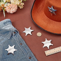 4 шт. Звезда из сплава со словом «шериф»&nbsp;JEWB-FG0001-52A