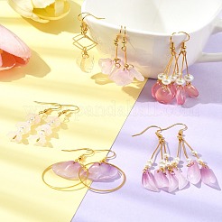 Стеклянные серьги в виде листьев и цветов своими руками&nbsp;DIY-FS0007-06