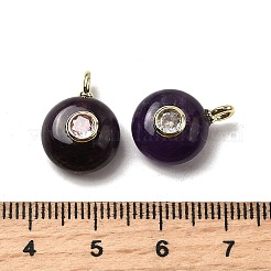 Природный аметист плоские круглые подвески&nbsp;G-H318-01G-A-05