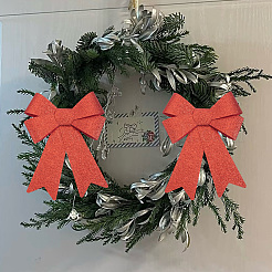 Рождественский ПВХ блестящий бант&nbsp;AJEW-SP0003-72B-01