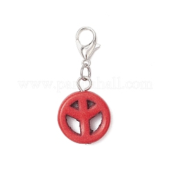 Подвеска в виде знака мира из синтетической бирюзы&nbsp;HJEW-JM03525