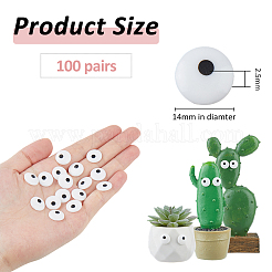 100 пара пластиковых кукольных глаз-кабошонов&nbsp;DIY-FH0007-73A