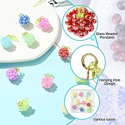 10 шт. 10-х цветные стеклянные бисерные фруктовые подвески&nbsp;PALLOY-YW00080