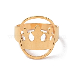 Ионное покрытие (ip) 201 нержавеющая сталь овальная с короной кольцо для пальца&nbsp;RJEW-J051-42G