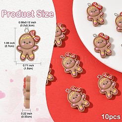 10 шт. рождественские подвески из непрозрачной смолы&nbsp;RESI-YW0005-10