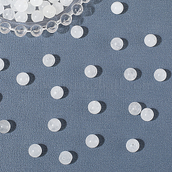 120 шт. круглые бусины из натурального белого нефрита&nbsp;G-PA0001-07B