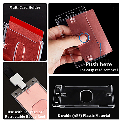 Прямоугольная пластиковая крышка держателя удостоверения личности&nbsp;AJEW-WH0556-03D