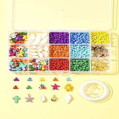 Наборы для изготовления браслетов из стеклянных семян&nbsp;DIY-FS0007-11A