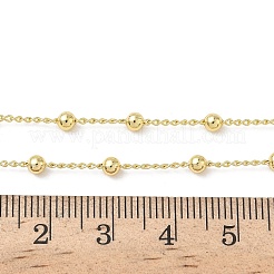 Женские ожерелья из латунной цепочки с круглыми шариками 3 мм&nbsp;NJEW-K271-09G