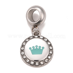 304 нержавеющая сталь хрустальные стразы европейские подвески-шармы&nbsp;STAS-F278-11P