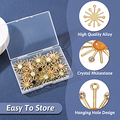 24 шт. 6-цветные стеклянные подвески с имитацией кошачьего глаза&nbsp;FIND-TA0002-83