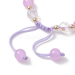 Регулируемые браслеты из цветочного стекла и акриловых бусин для женщин&nbsp;BJEW-JB10446