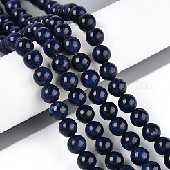 Нити круглых бусин из натурального окрашенного нефрита машан&nbsp;G-T139-8mm-67G