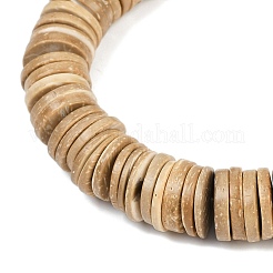 Окрашенные натурального кокосового плоские нити круглые из бисера&nbsp;COCB-O003-12E-01