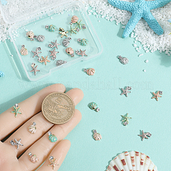 32 шт. 8 стиля эмалевых кабошонов из сплава&nbsp;DIY-CP0011-23