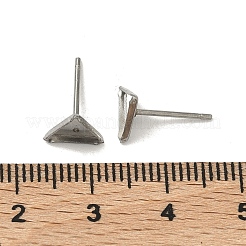 Устойчивые к потускнению серьги-кабошоны из нержавеющей стали 304 пустые оправы&nbsp;STAS-Q170-11