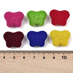 Флокированные непрозрачные акриловые бусины&nbsp;OACR-B051-01B