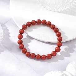 2 шт. браслеты из натуральных бусин красной яшмы 2 стилей&nbsp;BJEW-JB12200