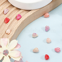 80 шт. 4-х цветные резные бусины из синтетического коралла&nbsp;CORA-SP0001-09