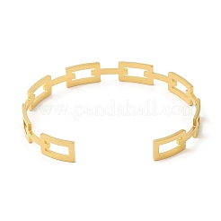 Полые прямоугольные браслеты-манжеты из нержавеющей стали 304&nbsp;LS-BJEW-H322-01G