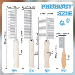 4 шт. 4 стиля расчески из нержавеющей стали&nbsp;AJEW-OC0013-77