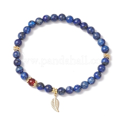 Эластичные браслеты из натурального лазурита и сердолика&nbsp;BJEW-JB11964