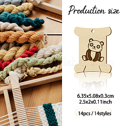 14 шт. 14 стильные фанерные доски для намотки резьбы&nbsp;WOOD-WH0060-10