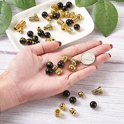 Бусины из сплава в тибетском стиле и буддийские стеклянные бусины&nbsp;TIBEB-TA0001-90AG-02