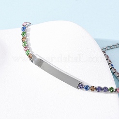 Браслеты-цепочки из нержавеющей стали 304 со стразами&nbsp;BJEW-G753-02P-01