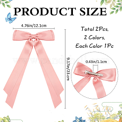 Заколки для волос из кожи аллигатора с большим бантом из полиэстера&nbsp;AJEW-CP0008-42B-01