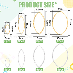 64шт 8 стильных латунных соединительных кольца&nbsp;KK-BC0009-43