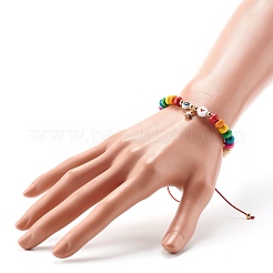 Плетеный браслет из бусин со звездой сглаза в форме сердца для детей&nbsp;BJEW-JB06777