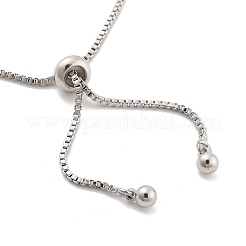 Браслеты-слайдеры из латуни с прозрачным кубическим цирконием и конским глазом&nbsp;BJEW-B094-06B-P