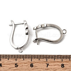 Фурнитура для сережек-колец из латуни в форме сердца&nbsp;KK-A289-08P