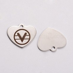 Подвески в форме сердца из нержавеющей стали 201&nbsp;LS-STAS-L165-E05