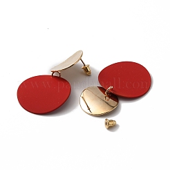 Плоские круглые серьги-гвоздики из сплава для женщин&nbsp;EJEW-WH0009-31