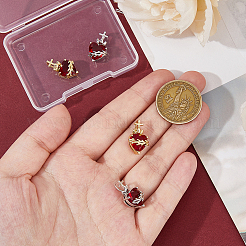 4 шт. подвески из латунного стекла 2 цветов&nbsp;KK-HS0015-77