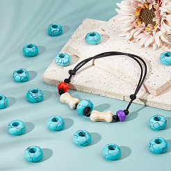 18 шт. синтетические бирюзовые европейские бусины с крупным отверстием&nbsp;G-DC0001-57