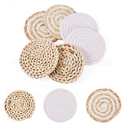 6 шт. 3 стиля подставки под горячее ручной работы с плетеными салфетками из кукурузной соломы&nbsp;AJEW-MB0001-04