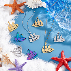 12шт. 3-х цветная подвеска из нержавеющей стали 201&nbsp;STAS-UN0045-13