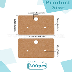 200 шт. прямоугольная бумажная серьга с отверстием для подвешивания&nbsp;CDIS-LP0001-11