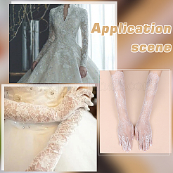 2 пара длинных кружевных перчаток из полиэстера двух цветов&nbsp;AJEW-LP0008-33