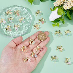 20 шт. 5-х цветные стеклянные кубические и литые подвески-банты&nbsp;PALLOY-DC00037