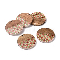 Подвески из непрозрачной смолы и ореха&nbsp;RESI-N025-046C