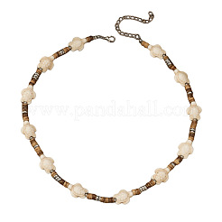 Ожерелья из бисера хейши для мужчин из синтетической бирюзы и кокоса&nbsp;FS-WG4C8C3-02