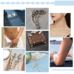 Круглые цепочки из бисера из латуни и смолы с искусственным жемчугом&nbsp;CHC-PH0001-20