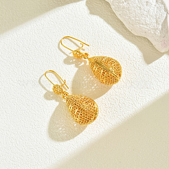 Полые серьги-кольца из сплава в форме капли&nbsp;MQ9359