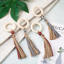 8 шт. 2-х цветных деревянных колец для салфеток&nbsp;AJEW-CF0001-08