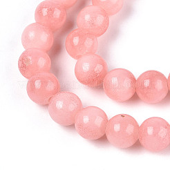 Нити круглых бусин из натурального окрашенного нефрита машан&nbsp;G-T139-6mm-67B